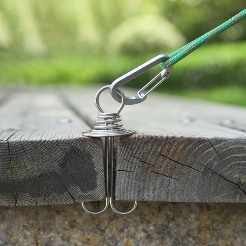 Outdoor camping tent rope buckle canopy pallet fixing nail aluminum alloy steel wire spring hook accessories hot sale in Korea