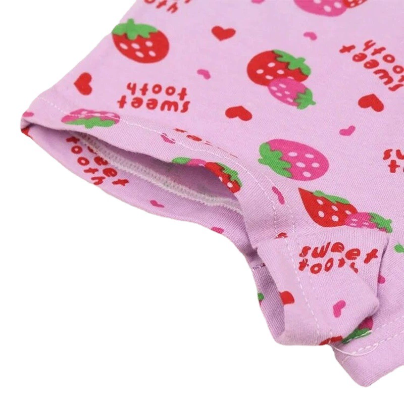 Детское хлопковое нижнее белье для девочек Четыре цвета Симпатичные Клубничные хлопковые боксеры для девочек Хлопковая нога Цветочная серия
