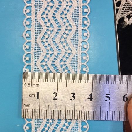 精细涤纶丝细线双边波浪圆点蕾丝洋装刺绣花边辅料