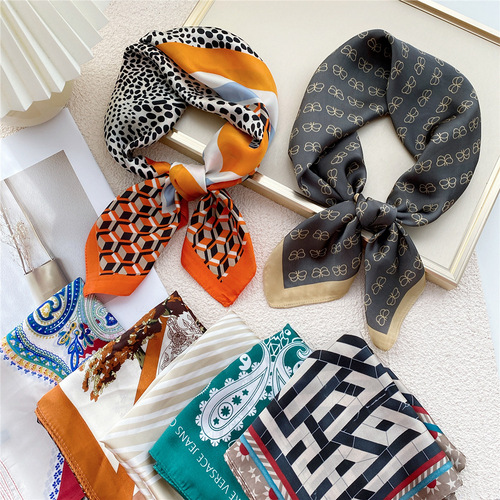 New 70CM small square scarf and small silk scarf for women spring and autumn fashion decoration professional scarf thin Korean style small scarf