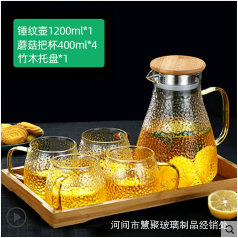 Glass teapot, set for home use