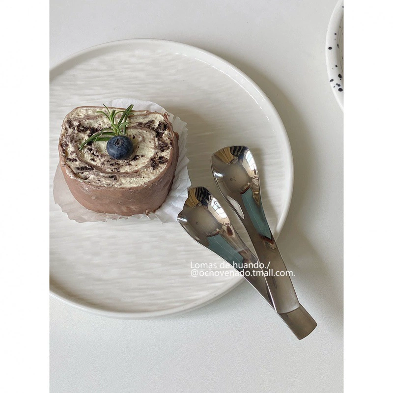 Корейский INS Wind Pudding Yogurt Тушеное Сталь 304 Dessert Cake Spoon Breakfast Spoon Short-handled Ресторанный вкус Чаша для риса