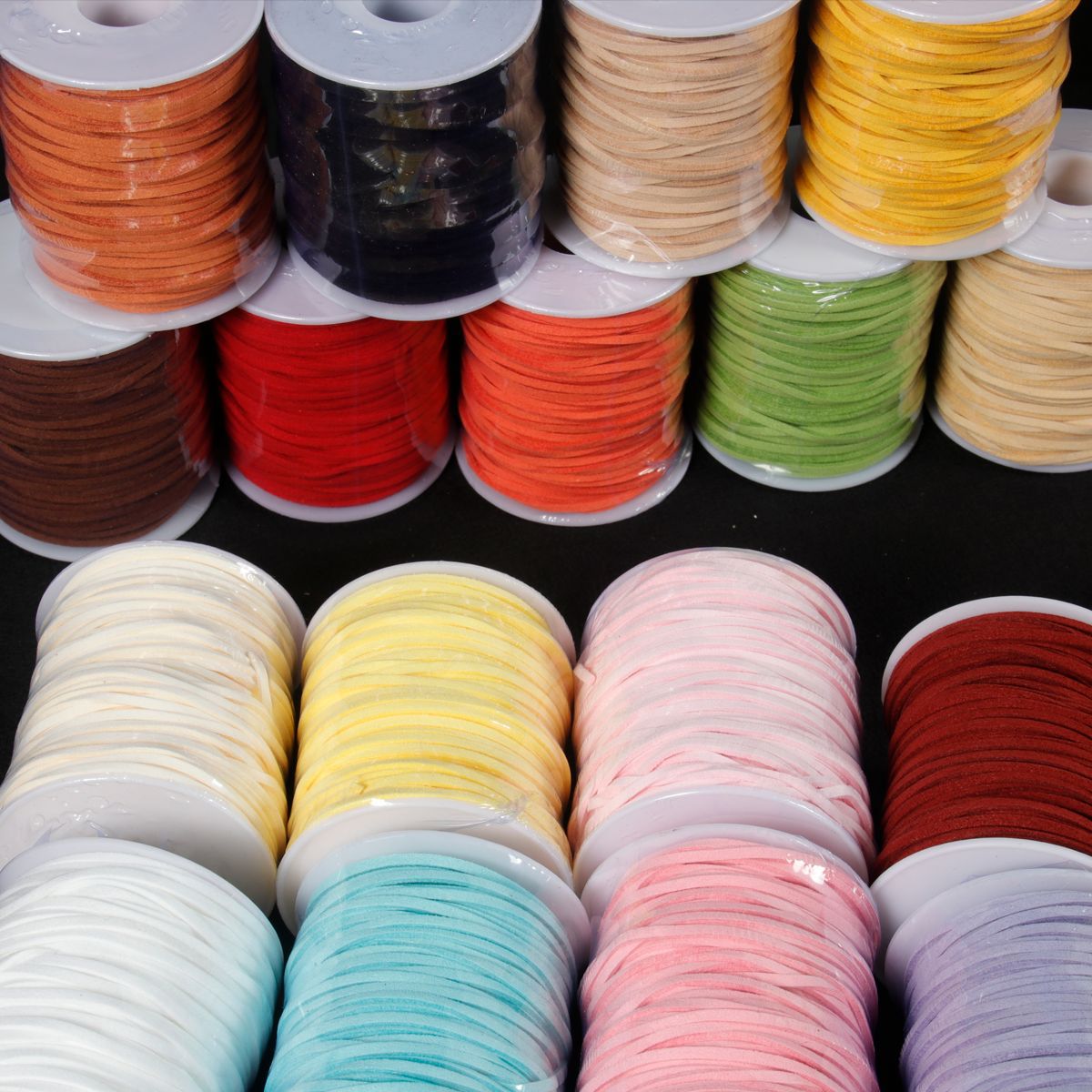 Cuerda de piel de ciervo de doble cara, tejida a mano, material para bricolaje, correa de cuero, cuerda para flores, caja de regalo, decoración de pasteles, ramo, cinta