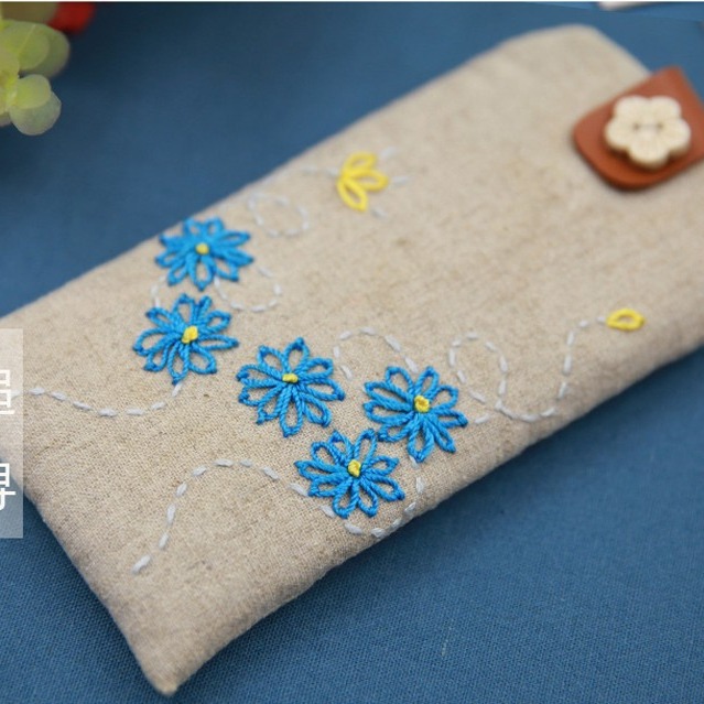 Nuevo bordado hecho a mano DIY bolsa de teléfono móvil de estilo europeo tridimensional bordado material de la tela paquete kit principiante
