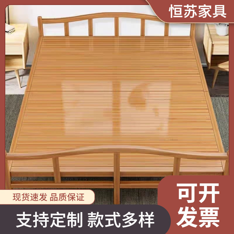 Hengsu Bamboo Folding Bed Single/Double Bed for Home Use, Nap Bed, Adult Rental House Simple Hard Wooden Bed Bamboo Hengsu Bamboo Folding Bed Single/Double Bed for Home Use, Nap Bed, Adult Rental House Simple Hard Wooden Bed Bamboo