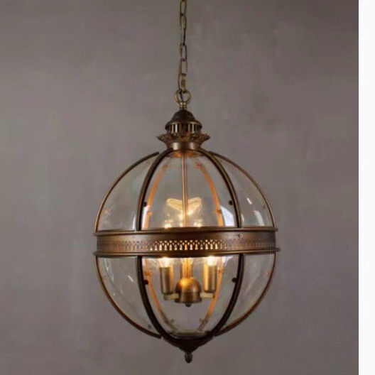 American Retro Industrial Style Victorian Hotel Hall Bedroom Dining Room Round Glass Ball Chandelier American Retro Industrial Style Victorian Hotel Hall Bedroom Dining Room Round Glass Ball Chandelier