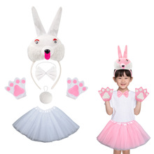 儿童演出小白兔头箍套装舞台表演道具小兔子乖乖发箍卡通立体头饰