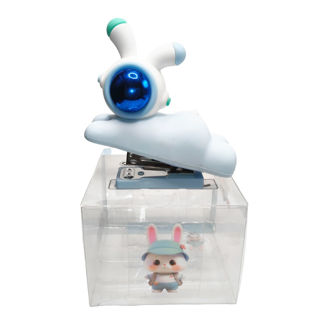 Grapadora de estilo conejo creativo Grapadora de oficina 3D Dibujos animados lindo estudiante Papelería Juego de grapadora al por mayor