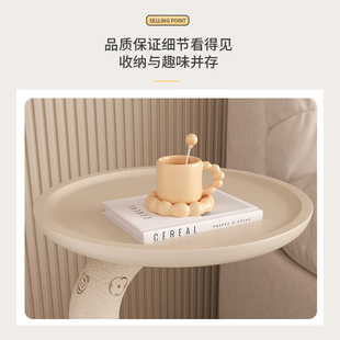 ✅ Floor-Standing Ornaments Modern Cream Style Living Room Tv Cabinet Next to Sofa Side Table Bedroom Bedside Table Tray Storage