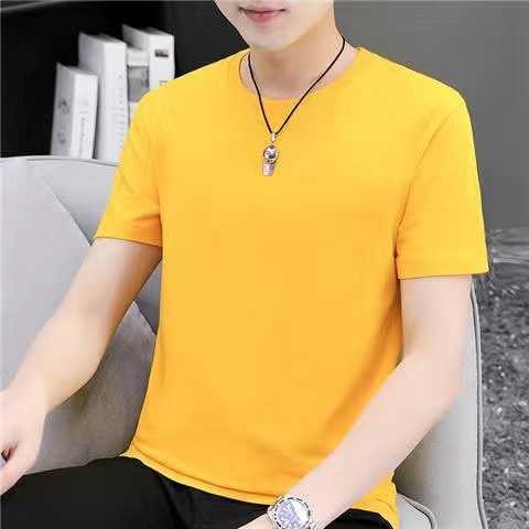 Camiseta de manga corta de los hombres camisa de fondo de media manga suelta de los hombres cuello redondo versátil camiseta pareja juvenil mismo estilo puesto de suministro