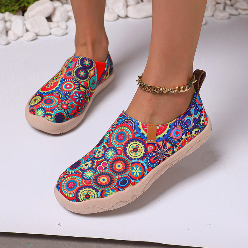 Women's Casual Flower Mushroom Round Toe Canvas Shoes display picture 2