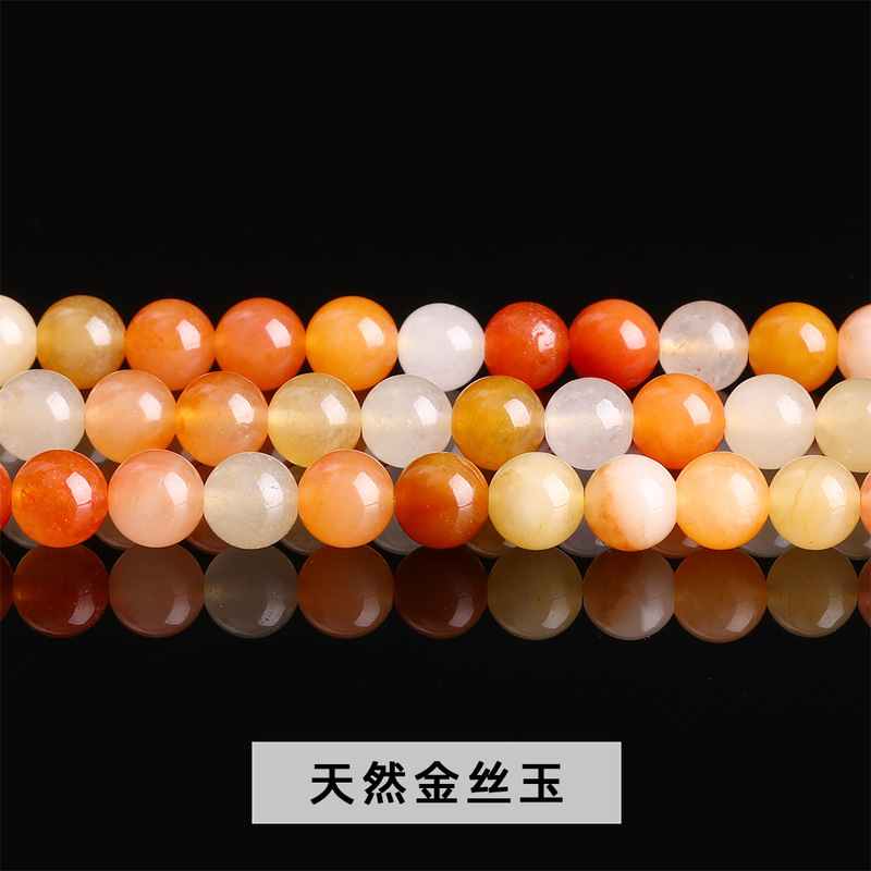 晶索天然石多材质散珠合集 圆珠串珠配件散珠玉石diy饰品手串配饰|undefined