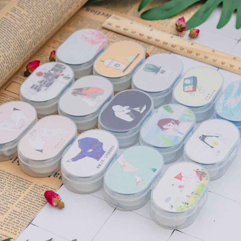xy131 cartoon lens case contact lens contact lens contact lens storage box simple multi-color random wholesale
