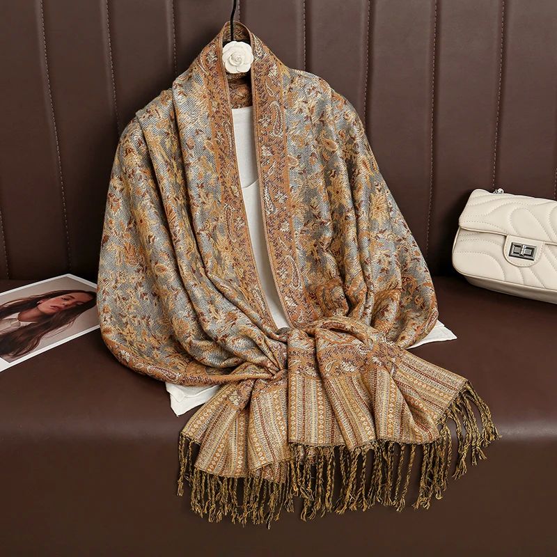 Tassel Blanket Design Thick Pashmina New Winter Warm Shawl W