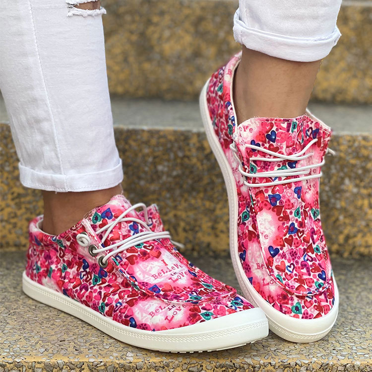 Scarpe casual piatte stampate da donna comode e versatili_voghion.com
