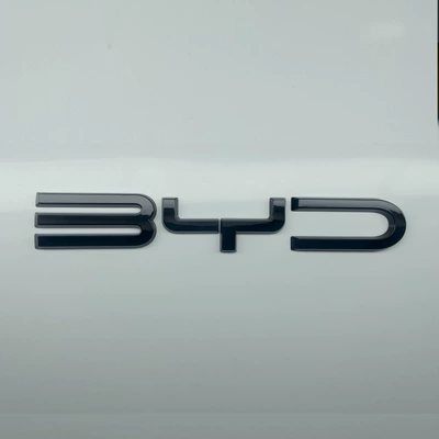 BYD overseas vehicle emblems: ATTO3, Car logo - no-disassembly-required-glossy-black-cover-byd-front-emblem-not-suitable-for-23-overseas-version-atto324-models