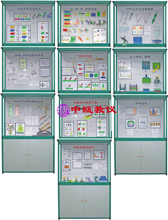SZJ-CLG-18型《焊、铆工工艺学》示教陈列柜,模拟机械陈列柜设备
