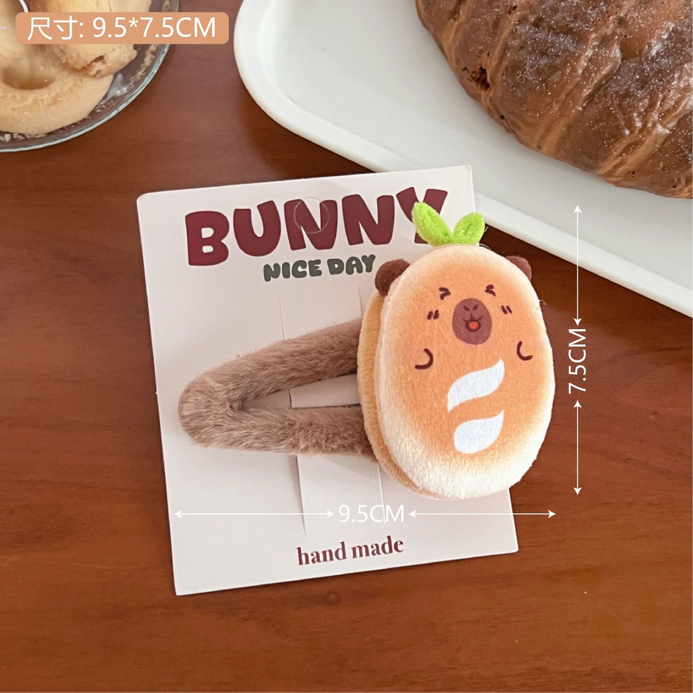 Pinza de Pelo de Peluche con Dibujos Animados de Peluche, Artesanal, Decoración