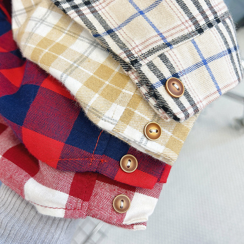 Boy's Shirt Spring and Autumn New Children's Checkered Collar Shirt Korean Style Boy Long Sleeve Top Fashion Autumn