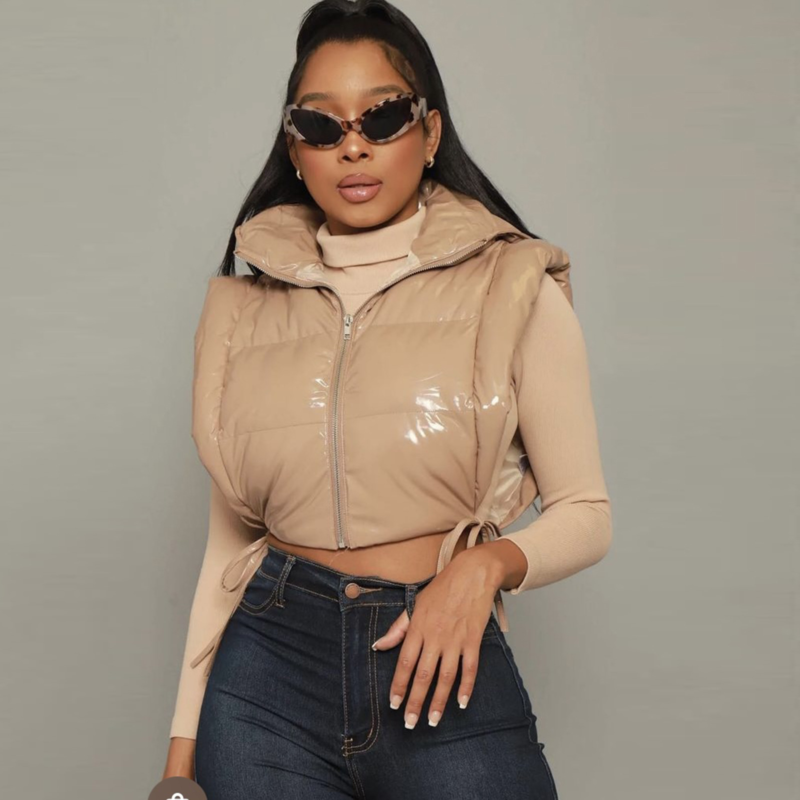 Femmes Décontractée Couleur Unie Fermeture Éclair Manteau Gilet display picture 14