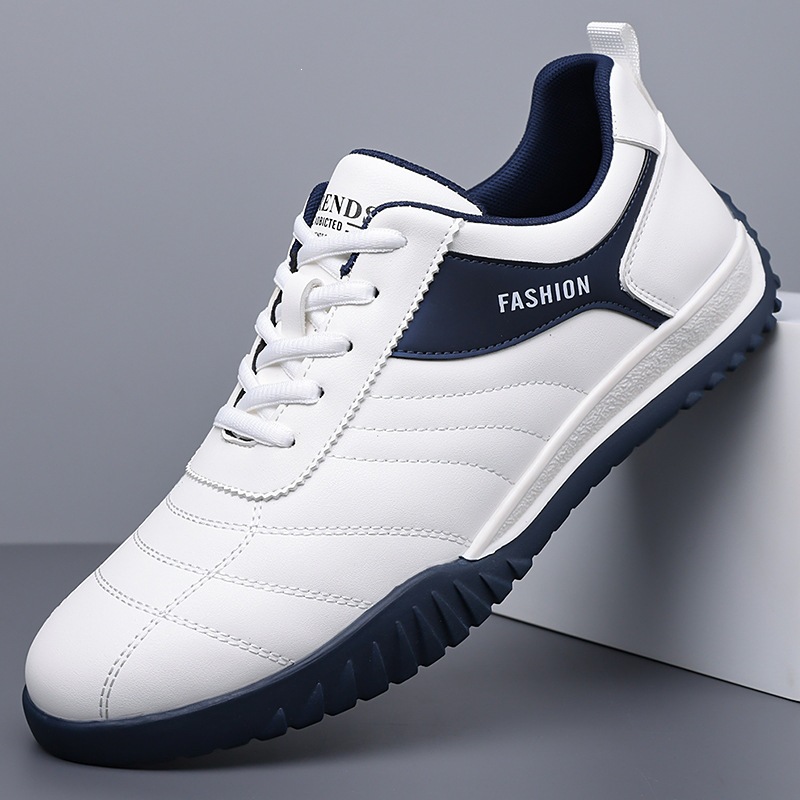 2026 Spring/Autumn Men's Sports Casual Shoes, Fashionable White Sneakers, Wear-resistant, Non-slip, Versatile Lace-up Men's Shoes 5516