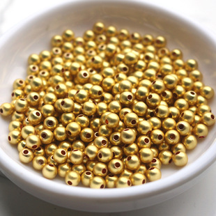 Solid Frosted Beads Color Preservation Beads Copper Plated Ancient Gold Jewelry Bracelet Necklace Accessories Beaded Beaded Material