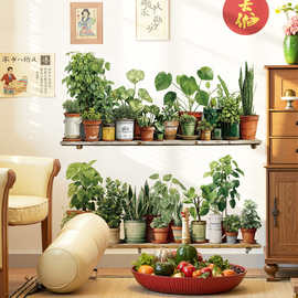 植物盆栽墙面装饰贴画卧室沙发背景墙阳台花盆装饰墙贴画 66063