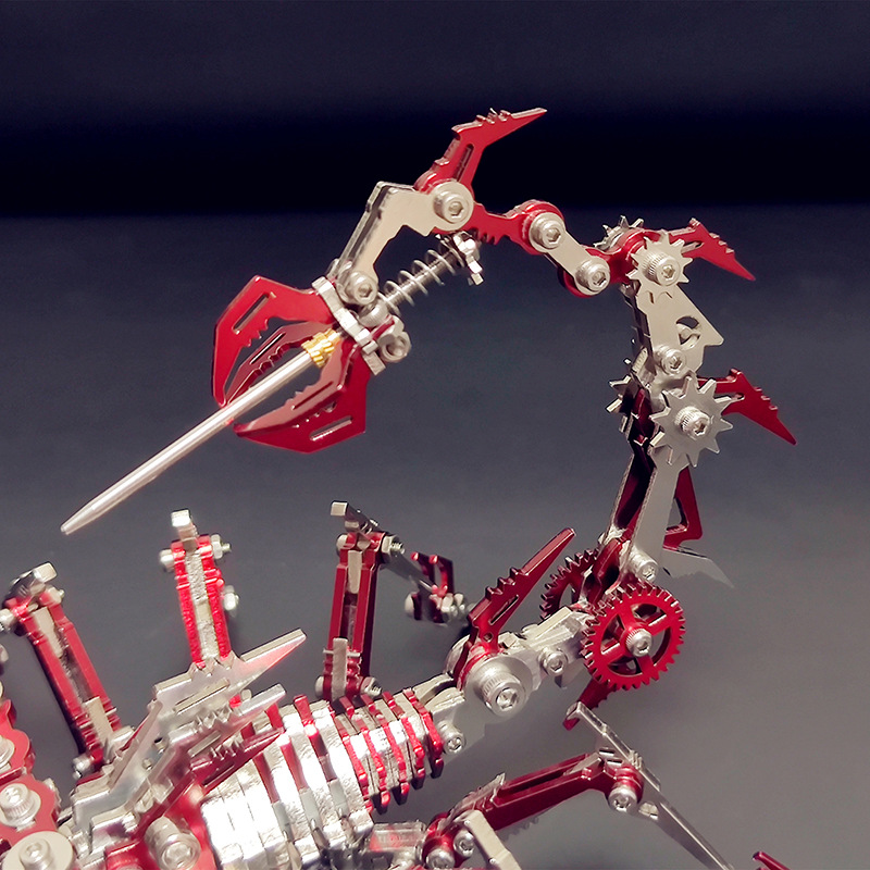 Monstruo de acero color escorpión rey escorpión 3D metal montaje modelo mecánico montaje hecho a mano rompecabezas de alta dificultad juguete