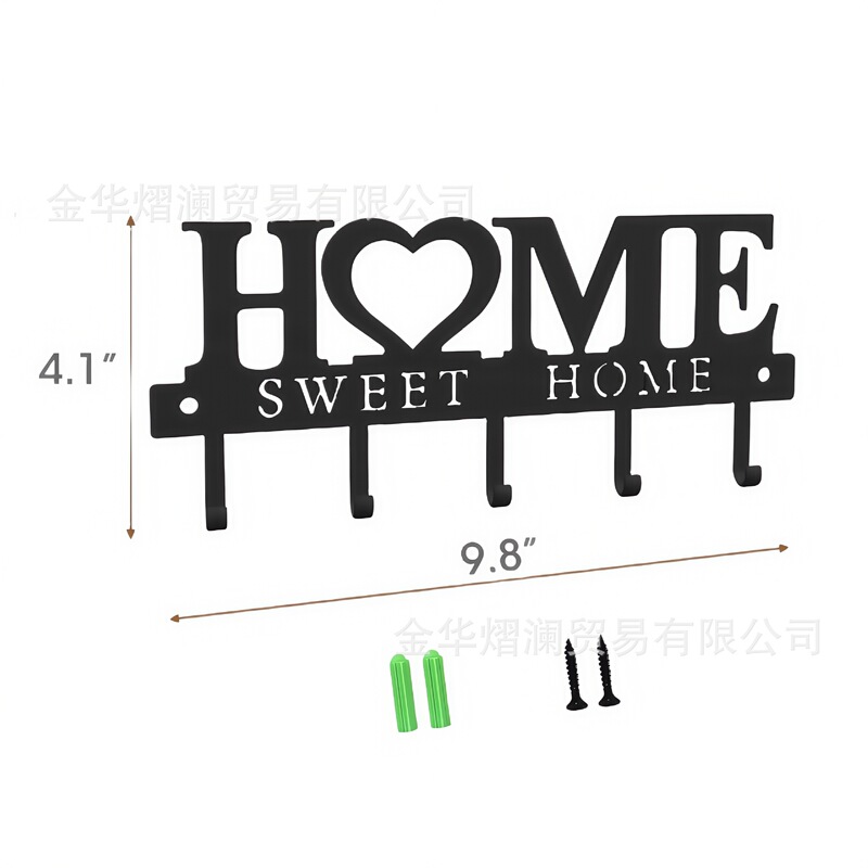 クロスボーダー創意デザイン起爆HOMEアルファベット置物フックキッチンフックホームキー収納鉄芸ラック|undefined