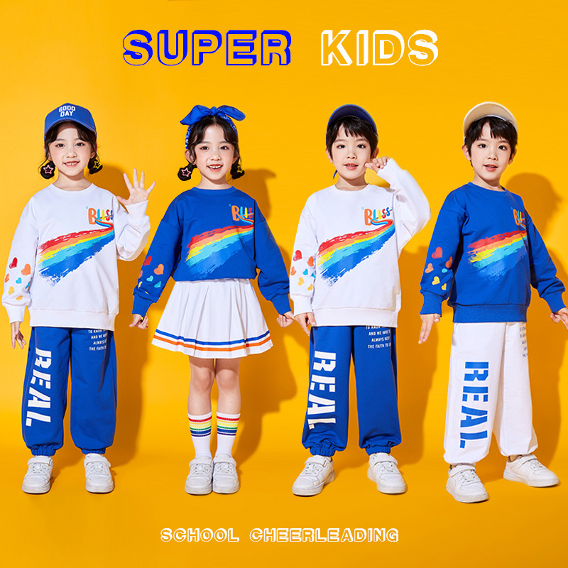 Children's Cheerleading Costumes Children's Day Sports Meeting Opening Ceremony Class Uniforms Primary School Students Group Chorus Performance Uniforms Set