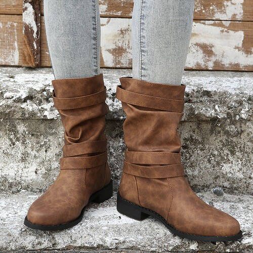 Women's Casual Winter and Autumn Plus Size Boots, Fashionable and Versatile, Simple and Elegant