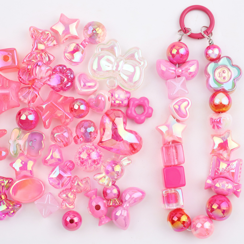 電気メッキUVカラー高光沢異形人魚姫穴あきビーズ手作りDIYネックレス携帯ストラップ材料パックアクセサリー