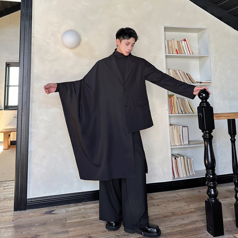 Asymmetric Design Suit Men's Irregular Suit Cape Coat Show Field Magician's Table Coat