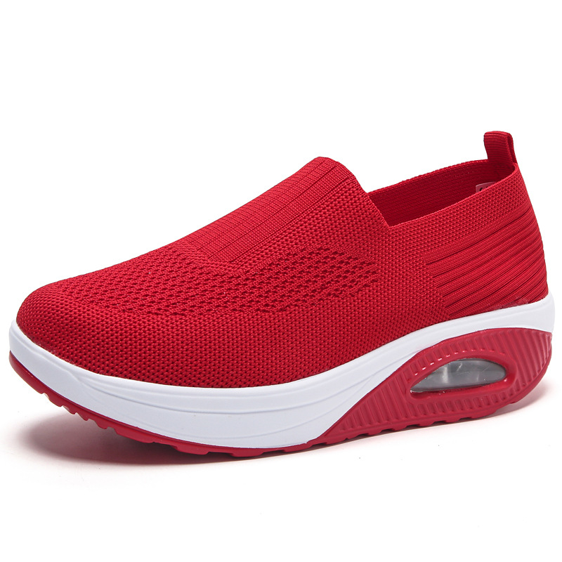 Otoño 2023 Zapatos de mujer patada transfronteriza vuelo cómodo tejido antideslizante de malla de fondo suave Comercio exterior transpirable cojín de aire zapatilla