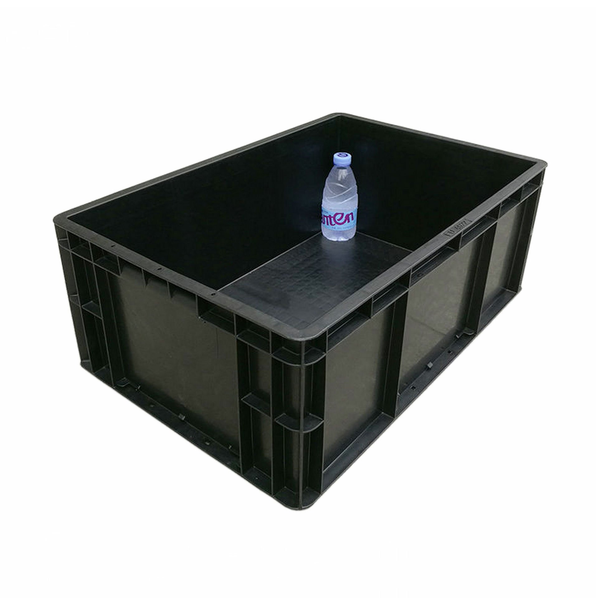 黑色防静电周转箱电子元件盒物料零件盒整理收纳箱带盖EU塑料箱