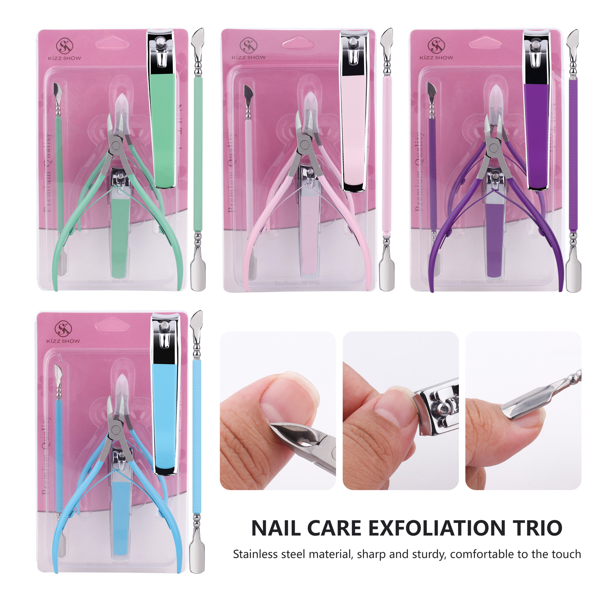 Herramientas para uñas, tijeras para la piel muerta, taller de uñas, reparación de uñas, cortaúñas, cortaúñas, cortaúñas, 3 piezas