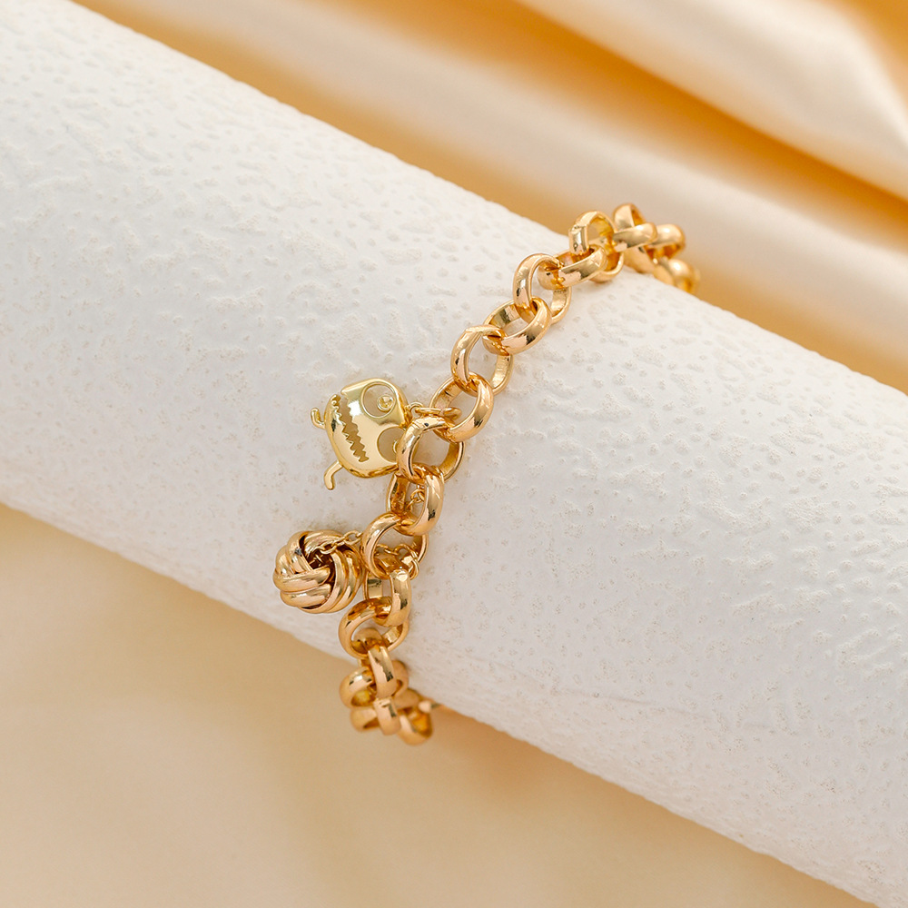 Fashion Geometric Tassel Copper Bracelets Plating Hollow Out Copper Bracelets