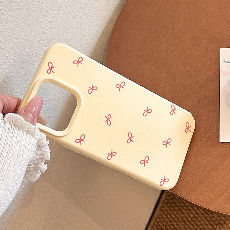 Suitable for Apple 17Pro Small Fresh Mobile Phone Case Creative 16Plus High-Looking 15 Colorful Bow 14 Girls