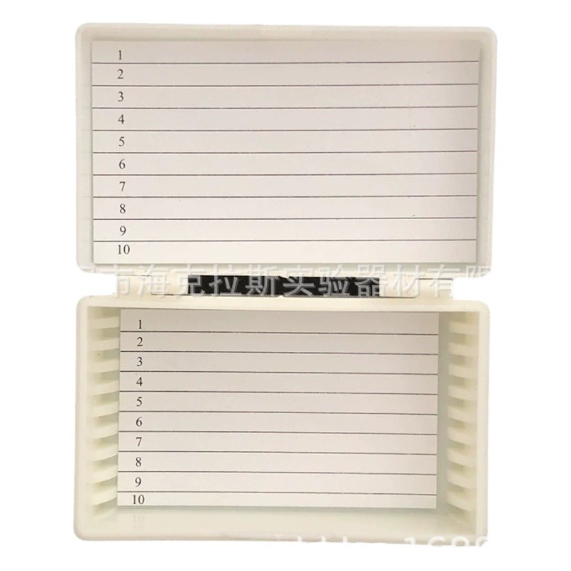 Коробка патологической ткани коробки скольжения 10 частей стеклянная отрезая с бумагой серийного номера для легкого поиска