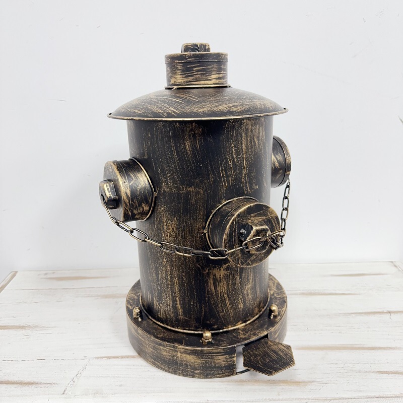 Creative trash can pedal type covered retro iron fire hydrant bar Internet cafe small size storage bucket ornaments