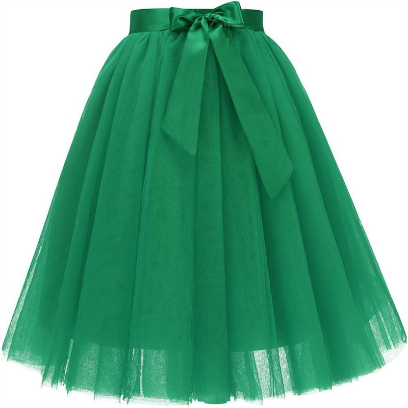 Amazon Princess Dress 5-Layer Tulle Skirt European and American Style Belt Puffy Skirt Tutu Large Hem A-Line Pleated Skirt Wholesale