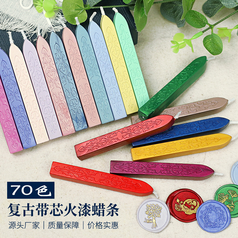 Arrow-Shaped Wax Seal Strips with Core, 70 Colors, Pearlescent Mixed Colors, Wax Seal Stamps, Cheap Wax Strips, Boxed and Bulk Wholesale