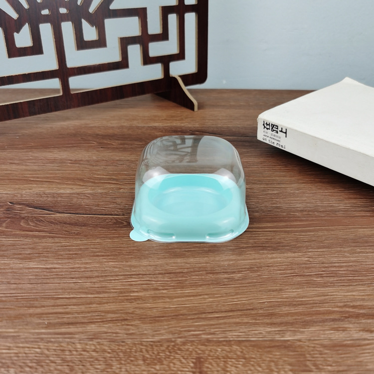 Solo grano nieve mei niang yema de huevo crujiente bola verde caja de tarta de huevo PET blister caja de embalaje desechable de alta gama