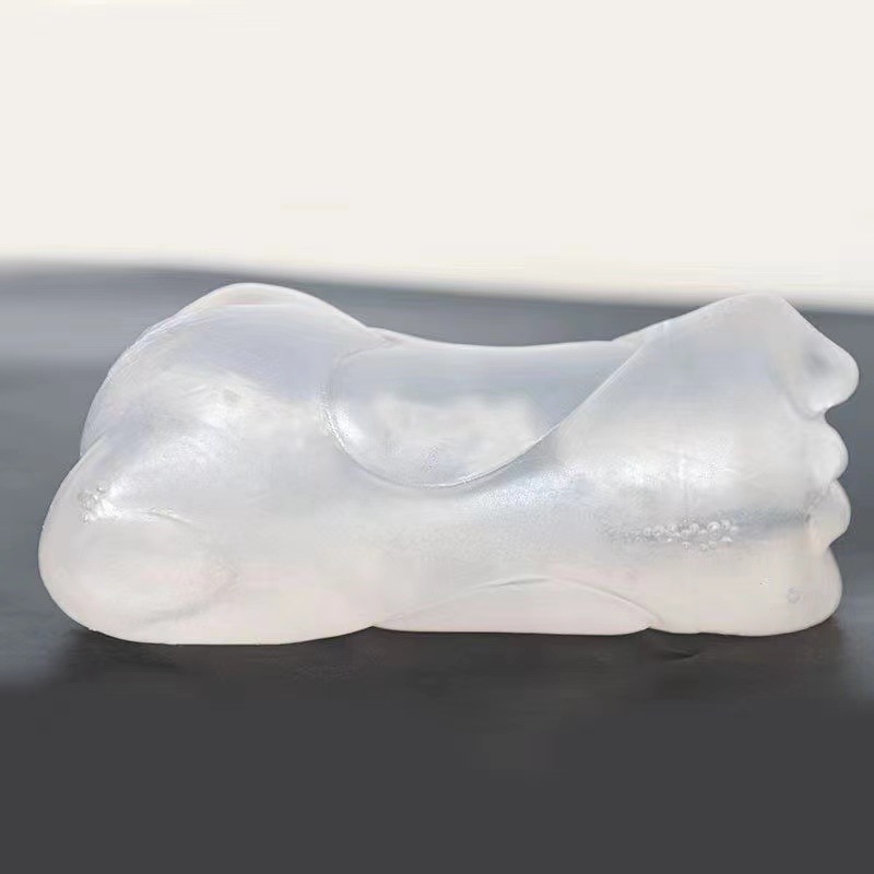Transparent Crystal Tongue-Lick Manual Masturbator Cup, TPE Sleeve, Long-Tongue Texture, 480g — detail image 7