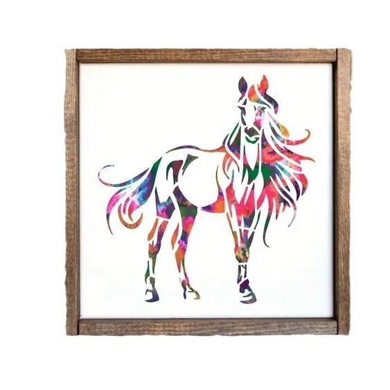 国境を越えた絵画ボード13点セット 馬をテーマにした絵画テンプレート DIY中空落書きボード PET水洗い可能環境に優しい画板|undefined