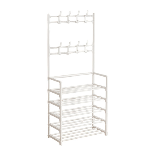 Simple shoe rack entrance home integrated hanger multifunctional storage shoe cabinet coat rack multi-layer set device shelf
