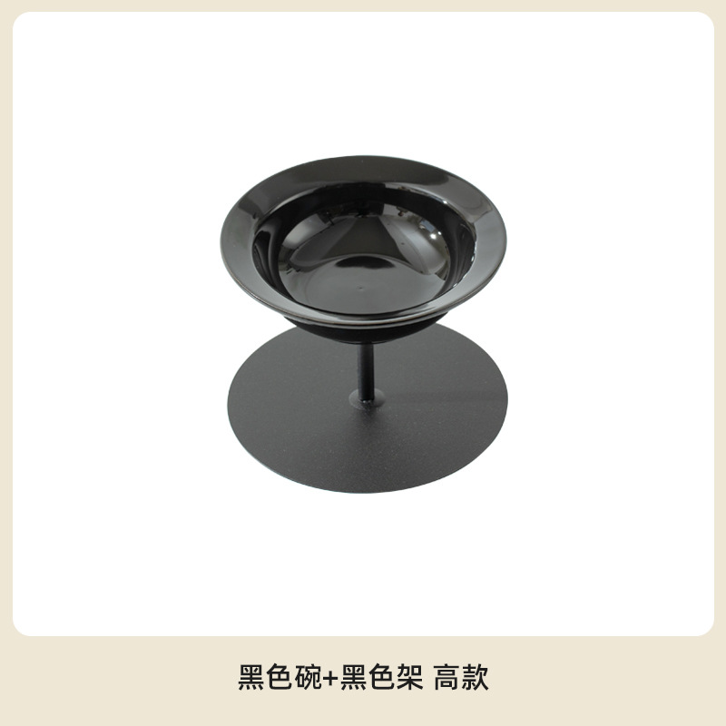 Cerámica creativa de pies altos de gran calibre de alto valor facial para mascotas y gatos cuello protector de columna cervical anti-derrumbe tazón de agua de grano