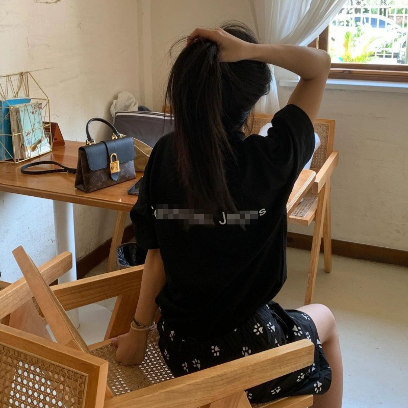 C's エンボスサマープリント刺繍 νckυ 新しい Tシャツレターピュアコットンルーズ半袖男性と女性ラウンドネックカップル|undefined