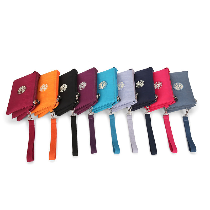Wallet New Women's Long Wallet Middle-aged and Elderly Coin Purse Mobile Phone Bag Simple Three-Layer Nylon Cloth Clutch Bag