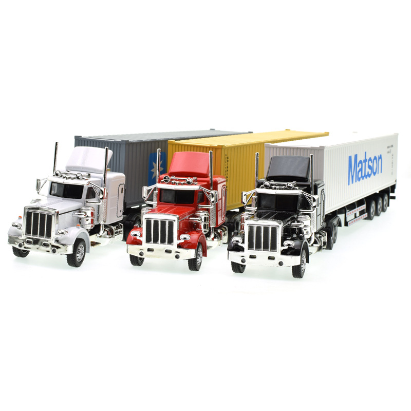 Trapeador de aleación transfronterizo Camión grande americano Camión de transporte de furgoneta Juguete al por mayor Modelo de camión contenedor